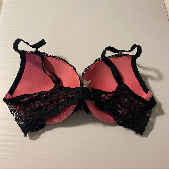 Victoria’s Secret Dream Angels push up Black pink Lace sexy Bra 34C - Picture 4 of 10